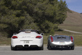 Porsche Boxster Spyder blanc & 550 Spyder gris face arrière