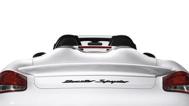 Porsche Boxster Spyder blanc face arrière coupé
