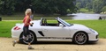 Porsche Boxster Spyder blanc profil 3