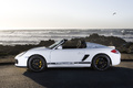 Porsche Boxster Spyder blanc profil 3