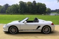 Porsche Boxster Spyder blanc profil 4