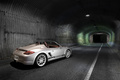 Porsche Boxster Spyder gris 3/4 arrière droit