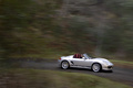 Porsche Boxster Spyder gris 3/4 avant droit travelling