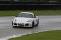 Porsche Cayman R blanc 3/4 avant gauche filé