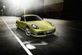 Porsche Cayman R vert 3/4 avant droit travelling