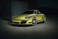 Porsche Cayman R vert 3/4 avant gauche
