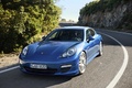 Porsche Panamera S Hybrid - Bleue - 3/4 avant gauche