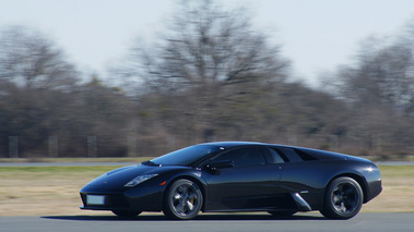 Lamborghini Murcielago noir 3/4 avant gauche filé