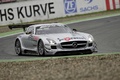 Mercedes SLS AMG GT3 gris 3/4 avant droit penché 