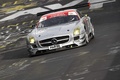 Mercedes SLS AMG GT3 gris face avant penché vue de haut 2