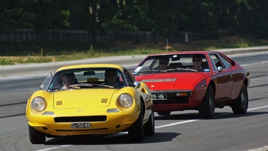 Autodrome Héritage Festival 2013 - Ferrari 246 GT Dino jaune face avant