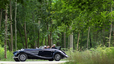 Chantilly Arts & Elégance 2015 - Mercedes cabriolet bleu 3/4 avant gauche