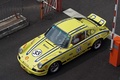 Porsche 911 Carrera 2.7 RS jaune 3/4 avant gauche vue de haut