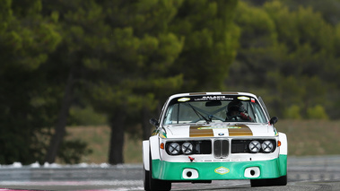 Roulage circuit Paul Ricard HTTT - Le Castellet - BMW 3.0 CSL blanc/vert face avant
