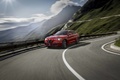 Alfa Romeo Stelvio QV rouge 3/4 avant gauche travelling