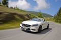 Mercedes SLK 55 AMG blanc 3/4 avant gauche travelling penché 3