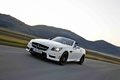 Mercedes SLK 55 AMG blanc 3/4 avant gauche travelling penché 4