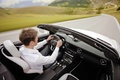 Mercedes SLK 55 AMG blanc conducteur travelling