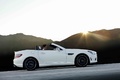 Mercedes SLK 55 AMG blanc profil travelling penché