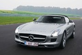 Mercedes SLS AMG Roadster anthracite satiné/mate 3/4 avant gauche travelling penché 2