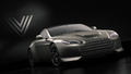 Aston Martin V12 Vantage V600 anthracite 3/4 avant droit penché