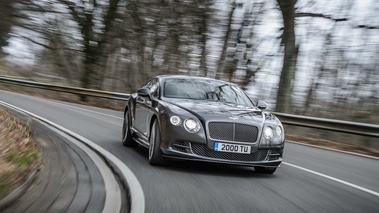 Bentley Continental GT Speed 2015 - grise - 3/4 avant droit dynamique
