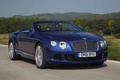 Bentley Continental GTC 2011 bleu 3/4 avant droit travelling 2