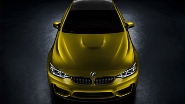 BMW M4 Concept - jaune or - face avant vue de haut