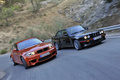Essai BMW Série 1 M Coupé - orange - avec M3 MKI, face penché
