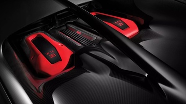 Bugatti Chiron Sport rouge/noir moteur