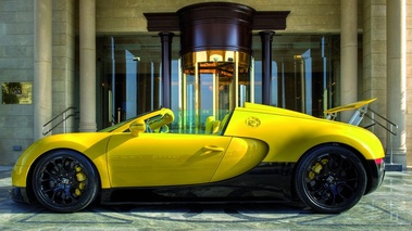 Bugatti Veyron Grand Sport - noire/jaune - profil gauche 3