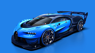 Bugatti Vision GranTurismo - Bleu - 3/4 avant gauche