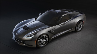 Corvette Stingray 2014 - grise - 3/4 avant gauche supérieur