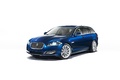 Jaguar XF Sportbrake bleu 3/4 avant gauche