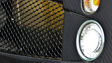 Pagani Zonda F Roadster carbone logo capot moteur debout