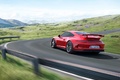 Porsche 991 GT3 rouge 3/4 arrière gauche travelling