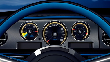 Rolls Royce Drophead Coupé Waterspeed Edition - bleu - habitacle, volant + cadrans