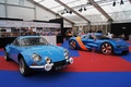 Festival Automobile International de Paris - Alpine A110 bleu 3/4 avant droit
