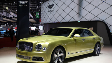 Salon de Genève 2016 - Bentley Mulsanne Speed vert 3/4 avant gauche