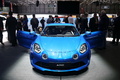 Salon de Genève 2017 - Alpine A110 II bleu face avant portes ouvertes