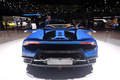 Salon de Genève 2018 - Lamborghini Huracan Performante Spyder bleu mate face arrière