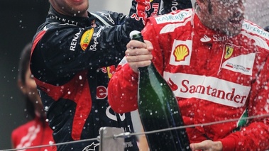F1 GP Inde 2012 podium Vettet et Alonso