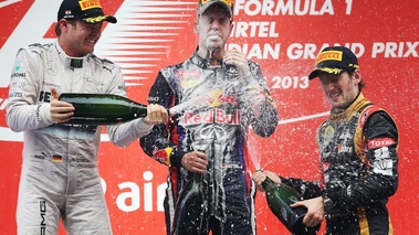 F1 GP Inde 2013 podium Rosberg Vettel Grosjean