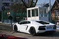 Cars & Coffee Paris - Lamborghini Aventador blanc 3/4 arrière gauche