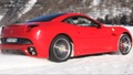 Ferrari California dans la neige à St Moritz