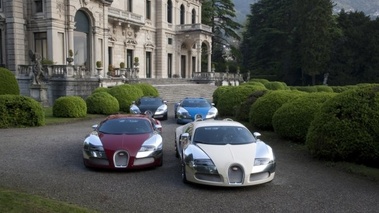 Bugatti Veyron Centenaire- verte, bleue, blanc, rouge- Villa d'Este
